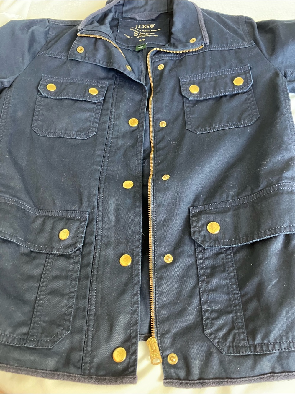 J. Crew Dark Navy Field Jacket with Gold Buttons